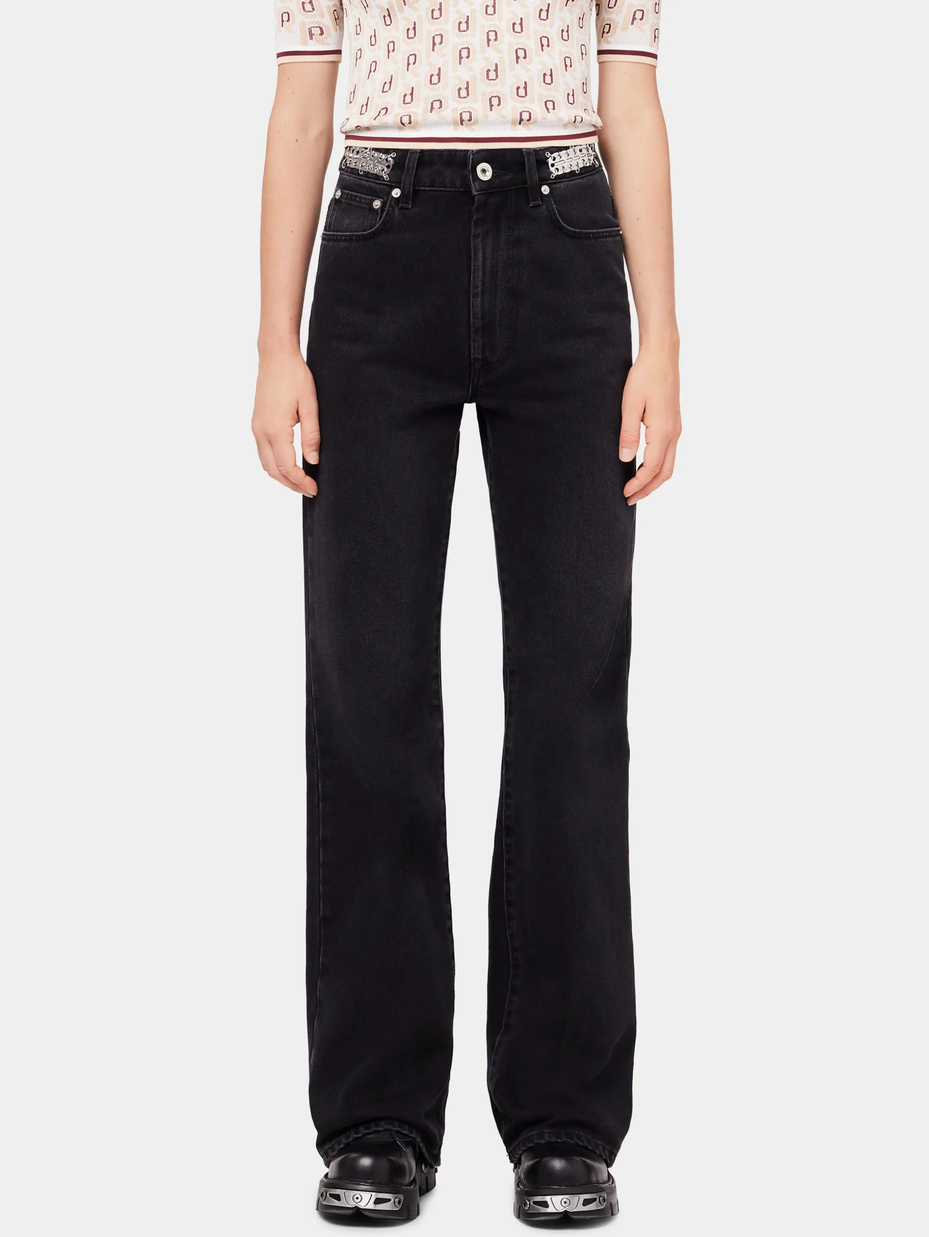 Hot Jeans noir signature avec pastilles 1969 Denim | Pantalons