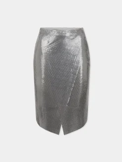 Shop Jupe en maille argent Jupes