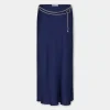 Outlet JUPE LONGUE BLEU MARINE EN SATIN Jupes