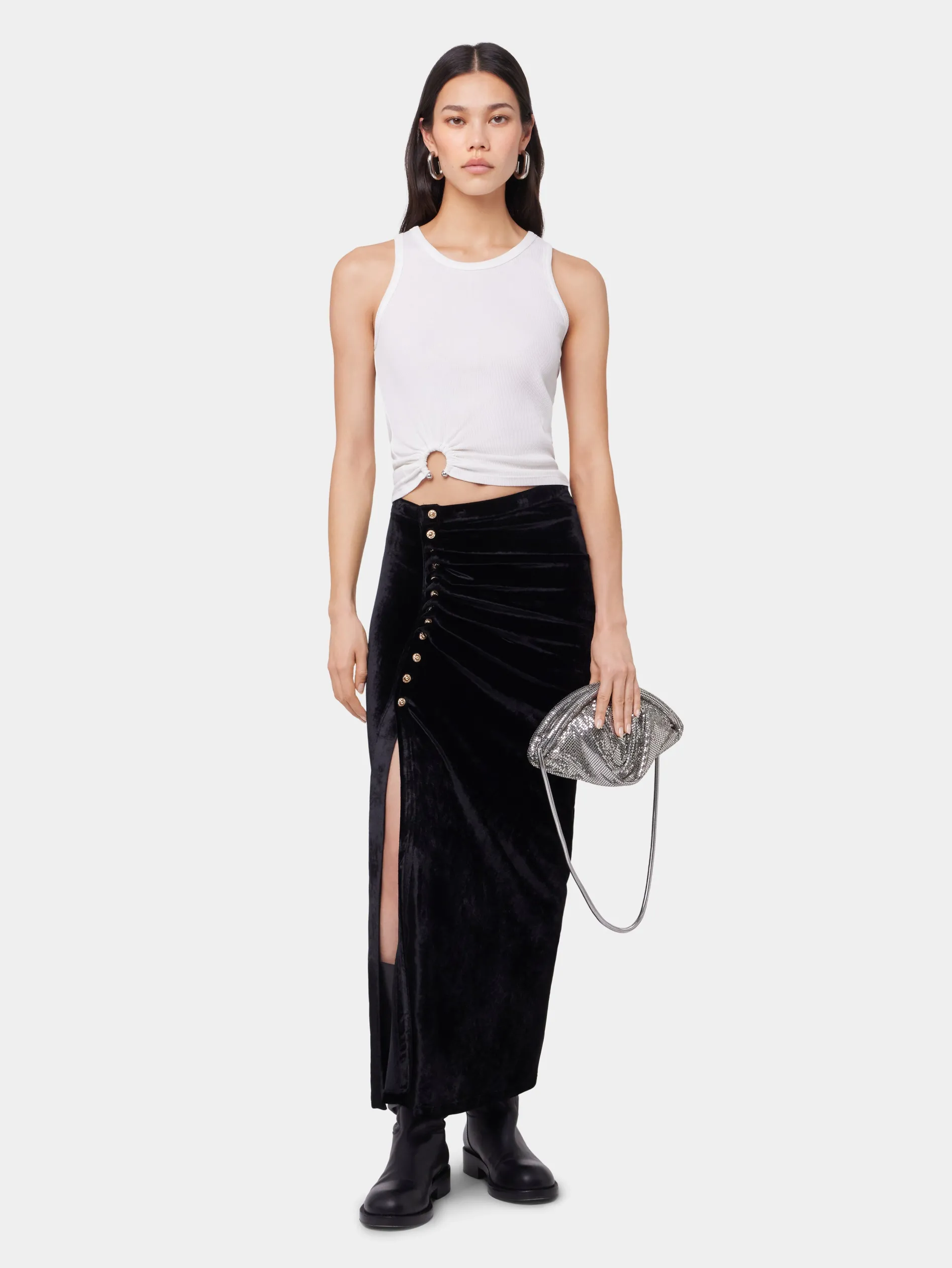Cheap JUPE LONGUE DRAPEE EN VELOURS Sélection De Soirée | Jupes