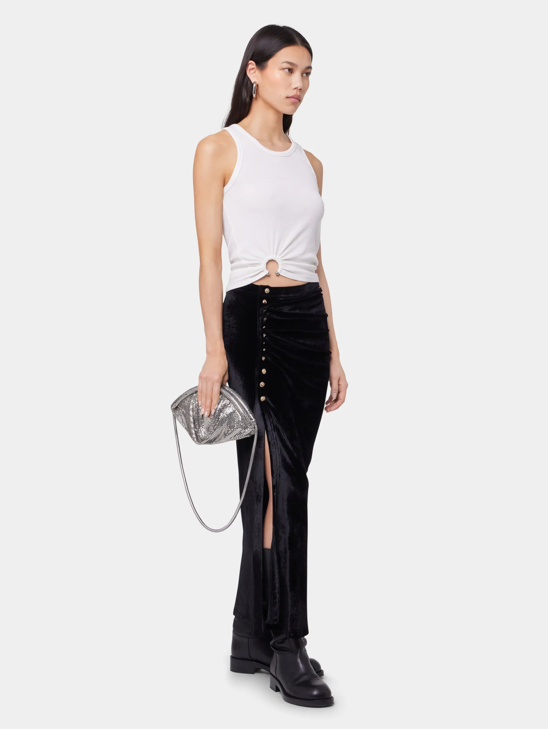 Cheap JUPE LONGUE DRAPEE EN VELOURS Sélection De Soirée | Jupes