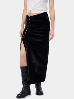 Cheap JUPE LONGUE DRAPEE EN VELOURS Sélection De Soirée | Jupes