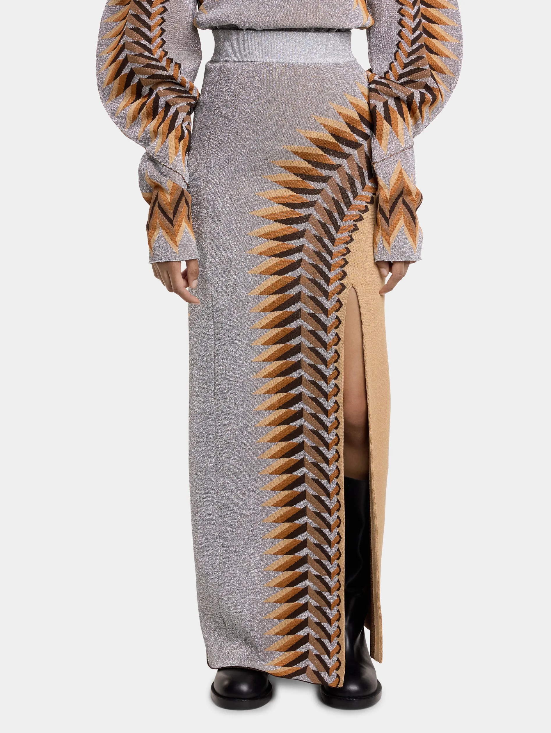 Store JUPE LONGUE EN JACQUARD LUREX Jupes | Maille
