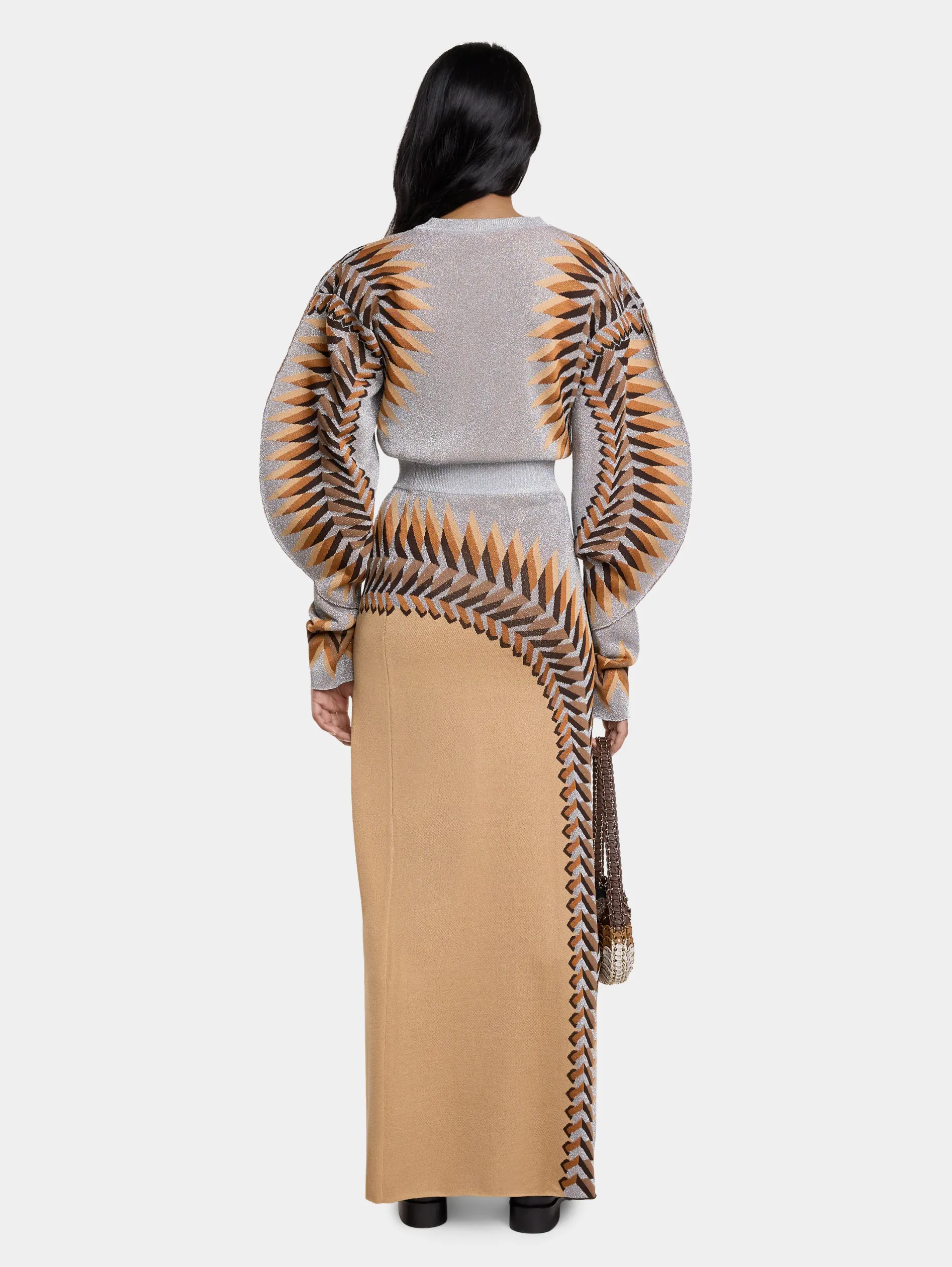 Store JUPE LONGUE EN JACQUARD LUREX Jupes | Maille