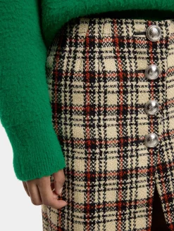 Clearance JUPE LONGUE EN LAINAGE TARTAN Jupes | Maille