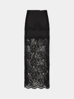 Sale JUPE LONGUE NOIRE EN DENTELLE Sélection De Soirée | Jupes