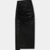 Online JUPE MIDI DRAPée PRESSION EN CUIR Jupes