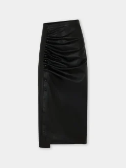 Online JUPE MIDI DRAPée PRESSION EN CUIR Jupes