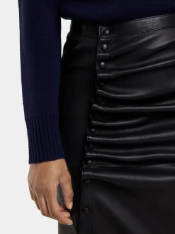 Online JUPE MIDI DRAPée PRESSION EN CUIR Jupes