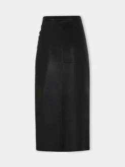 Online JUPE MIDI DRAPée PRESSION EN CUIR Jupes