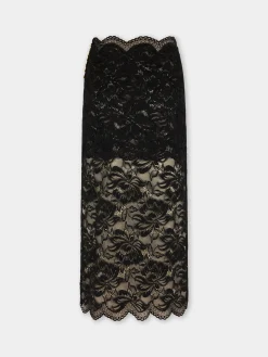 Online Jupe midi noire en dentelle Jupes