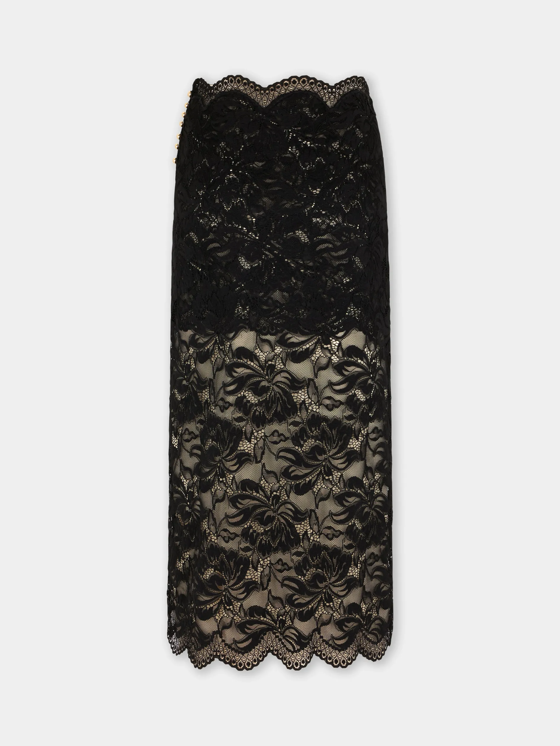 Online Jupe midi noire en dentelle Jupes