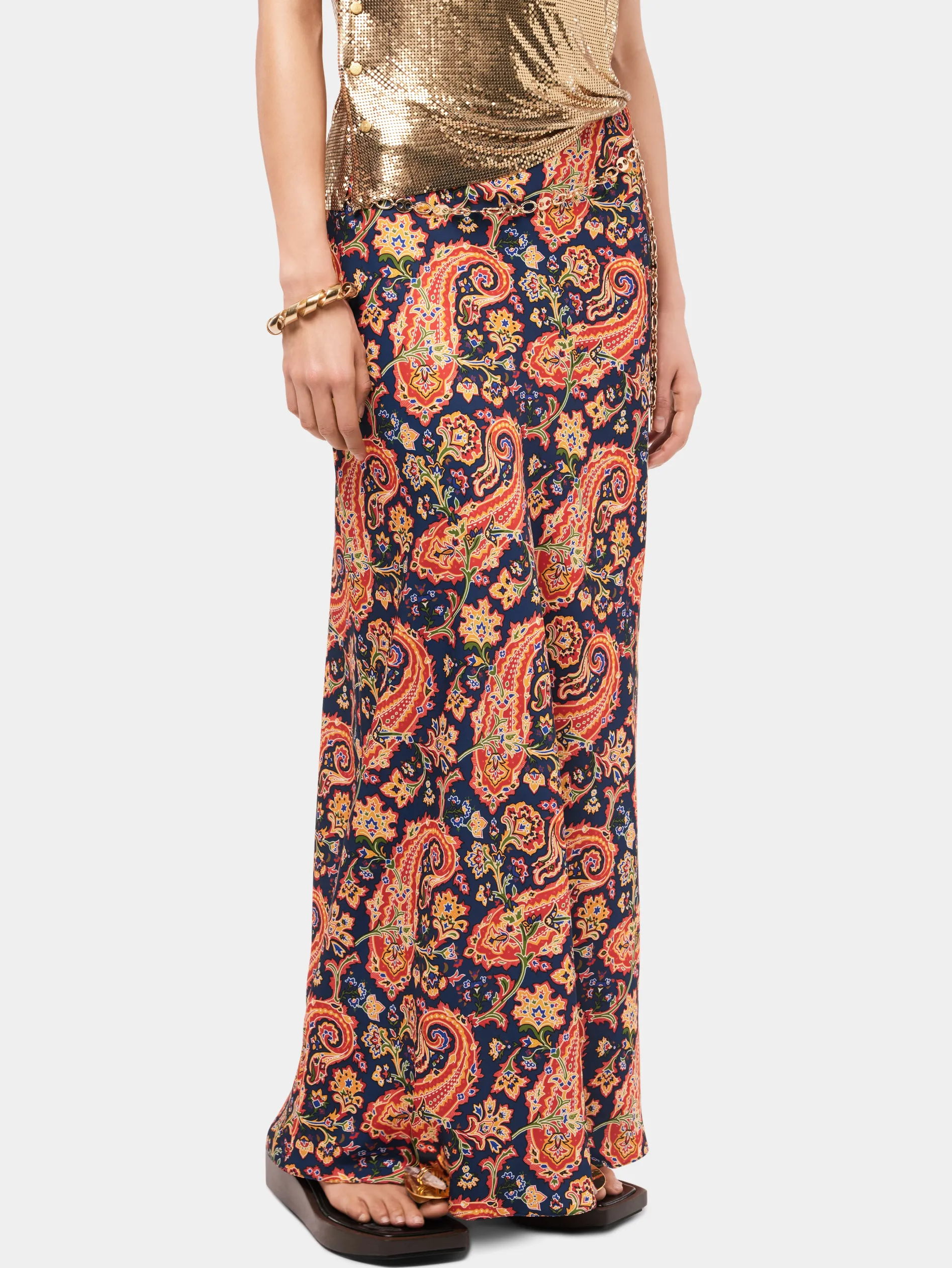 Best Sale Jupe nuisette à motif paisley à détail de chaîne "eight" Jupes