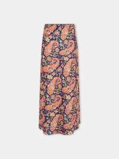 Best Sale Jupe nuisette à motif paisley à détail de chaîne