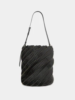 Hot Large Black bucket Paco bag in leather Les Sacs Paco En Cuir | Sacs Porté Épaule