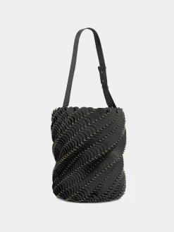 Hot Large Black bucket Paco bag in leather Les Sacs Paco En Cuir | Sacs Porté Épaule