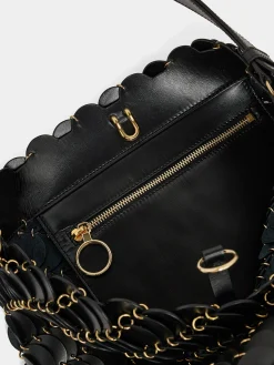 Hot Large Black bucket Paco bag in leather Les Sacs Paco En Cuir | Sacs Porté Épaule