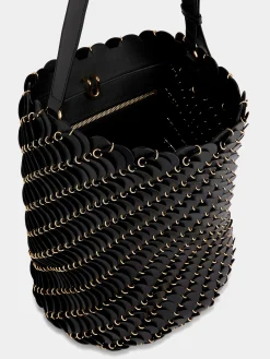 Hot Large Black bucket Paco bag in leather Les Sacs Paco En Cuir | Sacs Porté Épaule