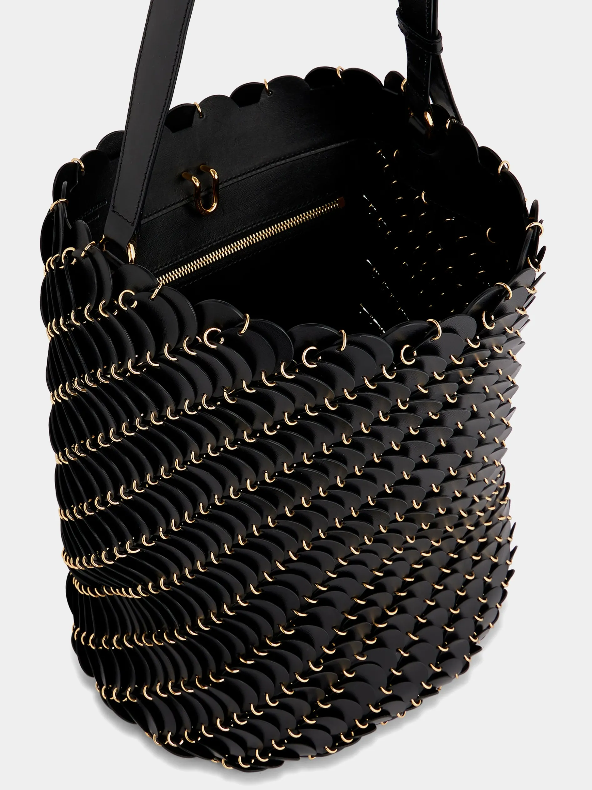 Hot Large Black bucket Paco bag in leather Les Sacs Paco En Cuir | Sacs Porté Épaule