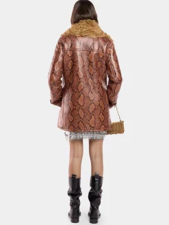 Shop MANTEAU EN SHEARLING IMPRIMé PYTHON Vestes