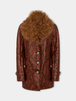 Shop MANTEAU EN SHEARLING IMPRIMé PYTHON Vestes