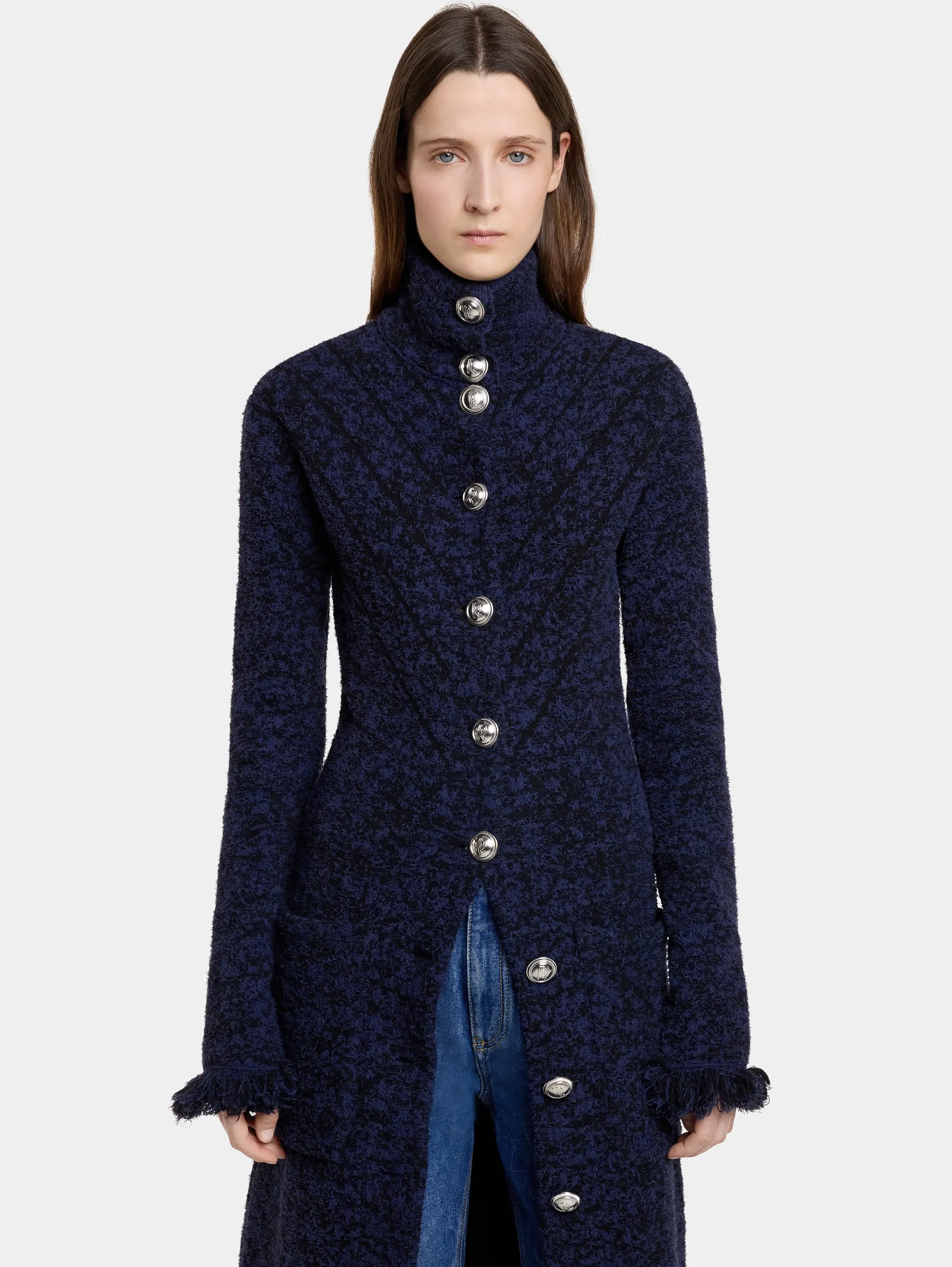 Hot MANTEAU LONG EN MAILLE TWEED Vestes | Maille