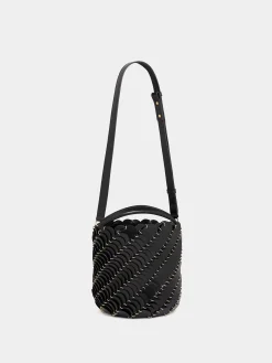 Hot Medium Black bucket Paco bag in leather Les Sacs Paco En Cuir | Sacs Porté Épaule