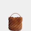 Shop Medium Cognac bucket Paco bag in leather Les Sacs Paco En Cuir | Sacs Porté Épaule