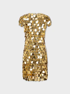 Cheap Mini robe en pastilles sparkles dorée Robes