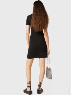 Cheap Mini robe noire drapée Robes