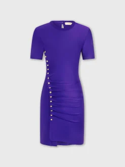 Clearance Mini robe violette drapée Robes
