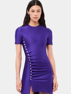 Clearance Mini robe violette drapée Robes