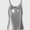 Clearance Mini Top en maille argentée Hauts