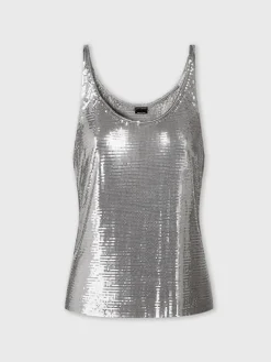 Clearance Mini Top en maille argentée Hauts