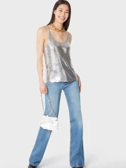 Clearance Mini Top en maille argentée Hauts