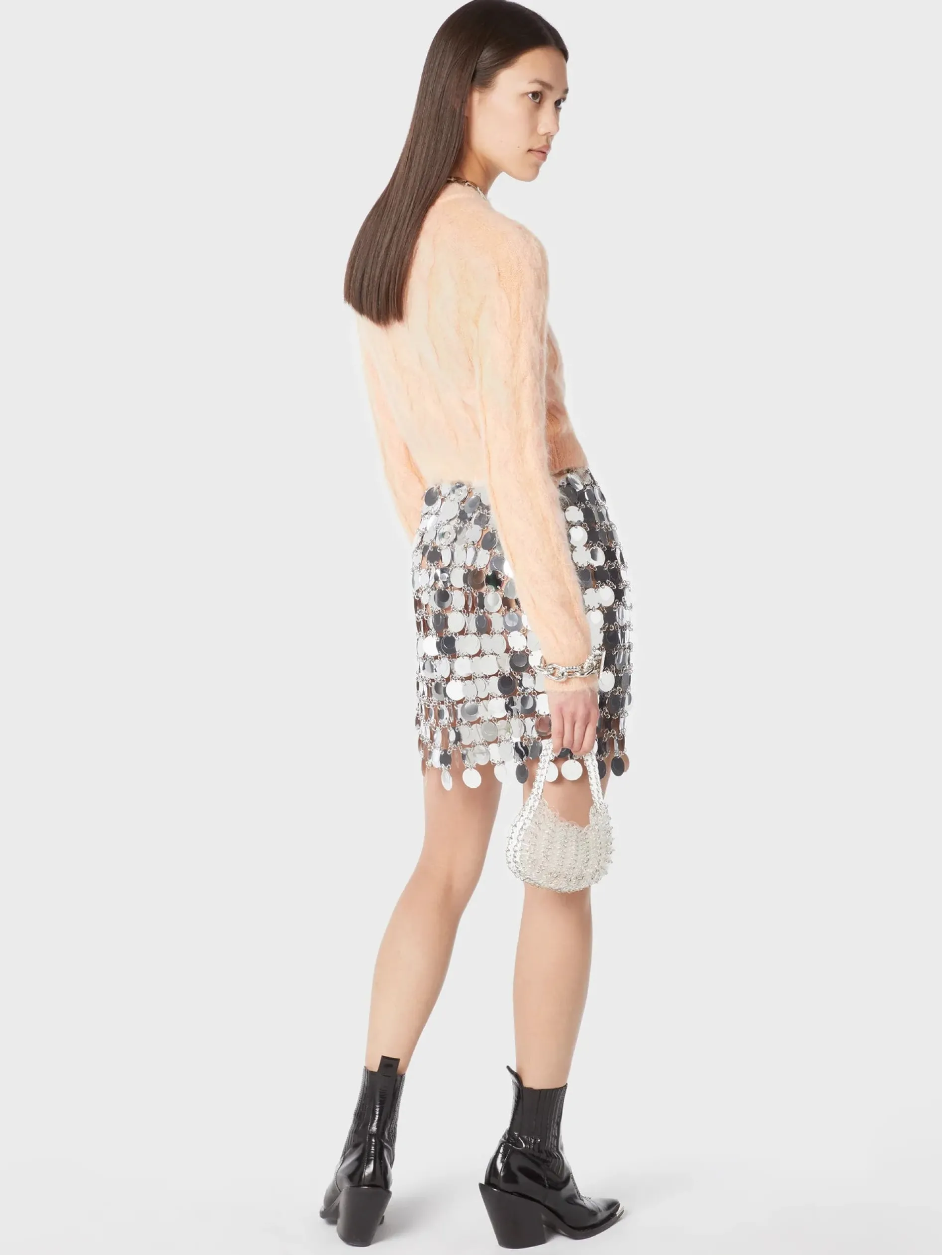 Fashion Mini-jupe avec disques circulaires à effet miroir Jupes