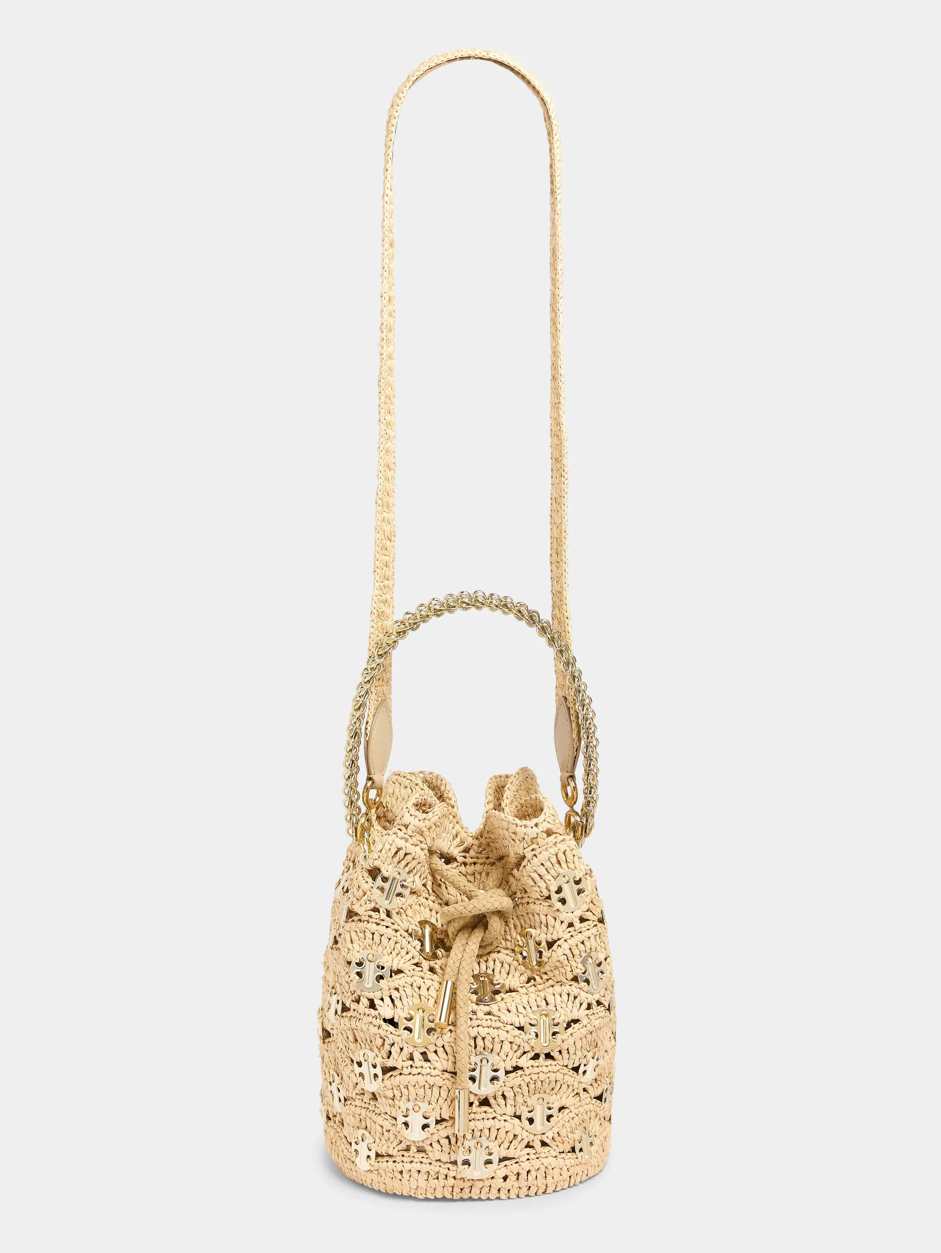 Flash Sale Nouveau sac seau en raphia ondulé à pastilles 1969 signature Le Sac 1969