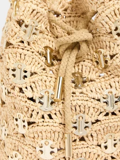 Flash Sale Nouveau sac seau en raphia ondulé à pastilles 1969 signature Le Sac 1969