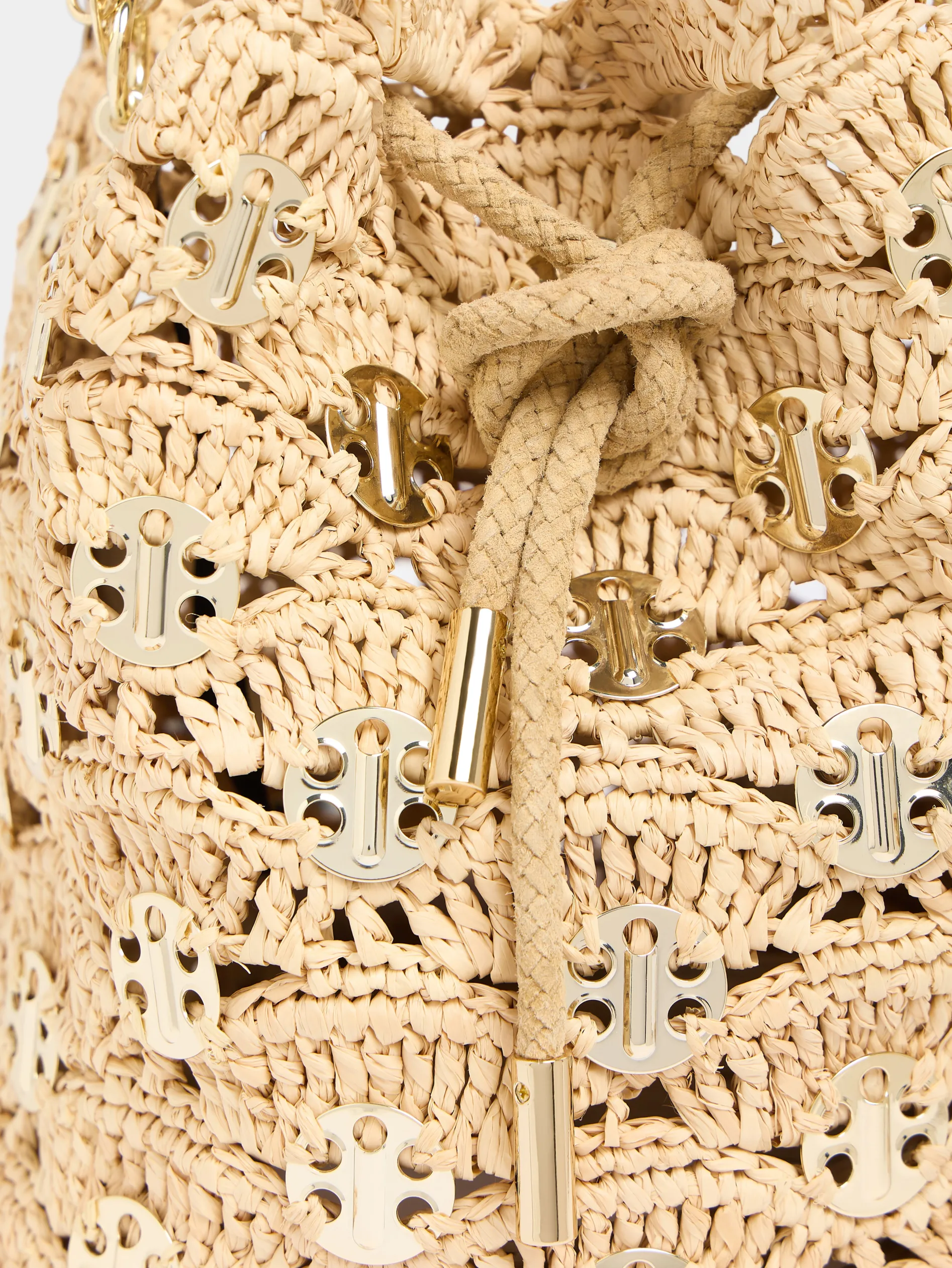 Flash Sale Nouveau sac seau en raphia ondulé à pastilles 1969 signature Le Sac 1969