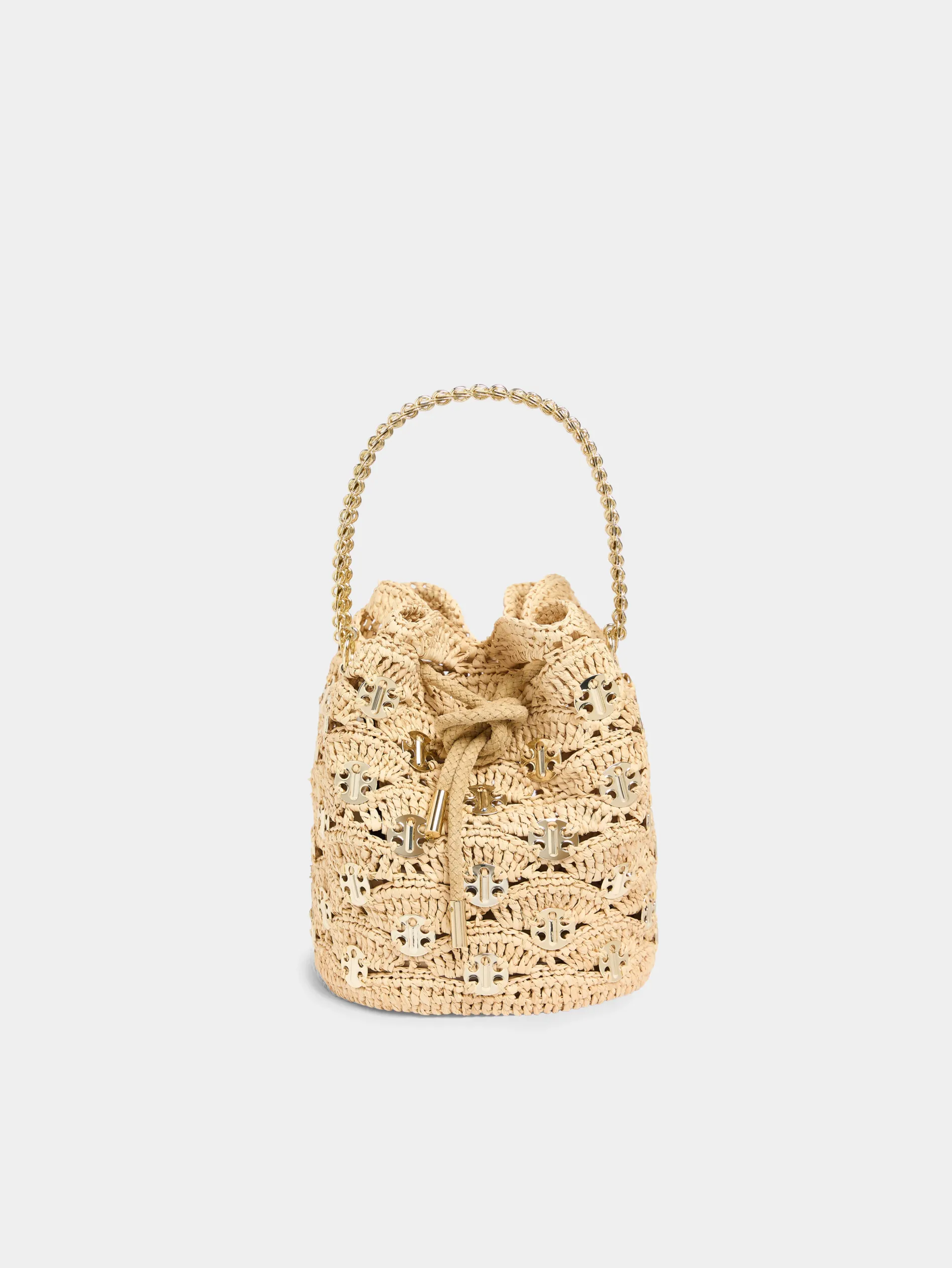 Flash Sale Nouveau sac seau en raphia ondulé à pastilles 1969 signature Le Sac 1969