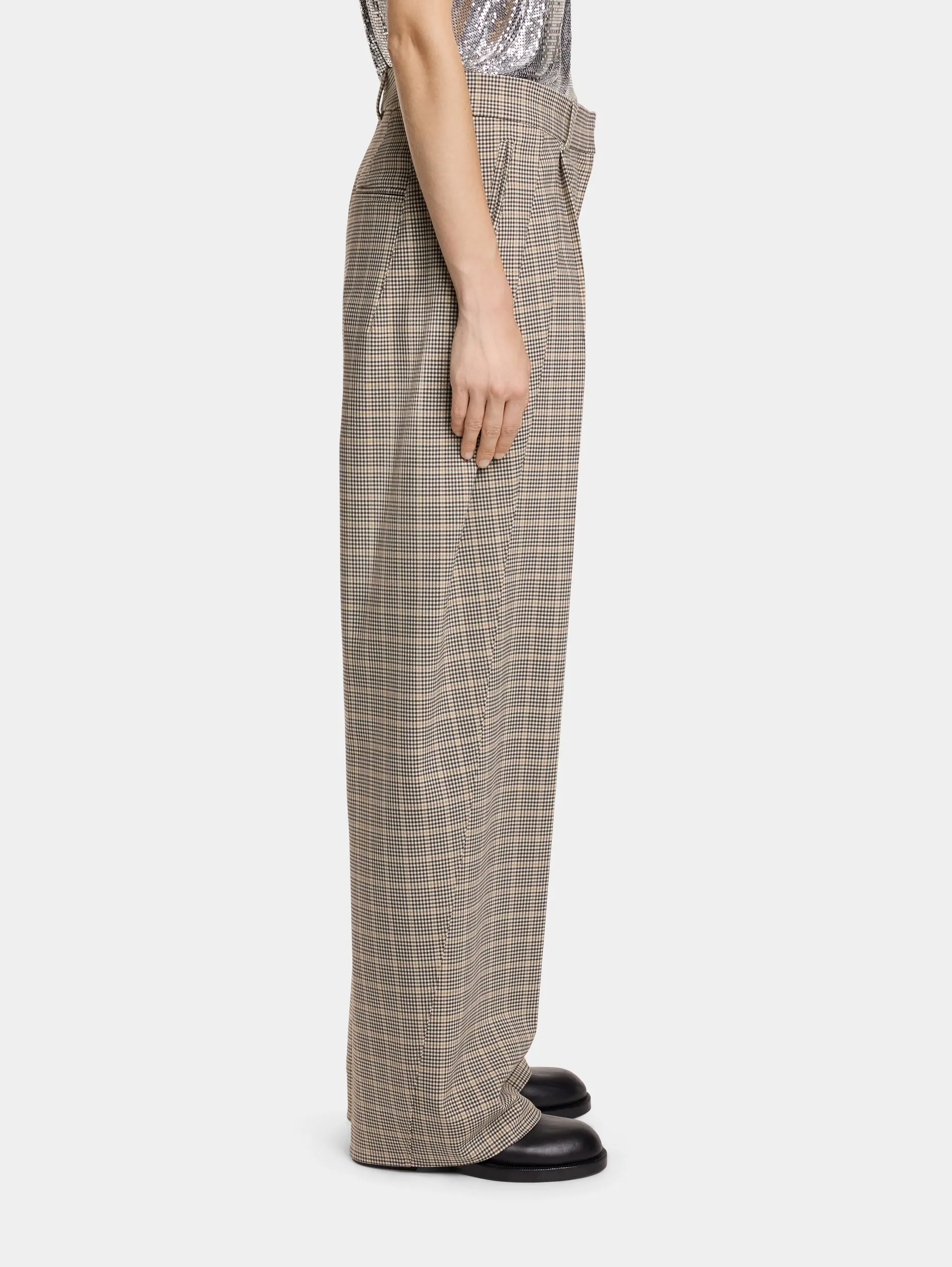 New PANTALON 2 PLIS EN LAINAGE PRINCE DE GALLES Pantalons | Maille