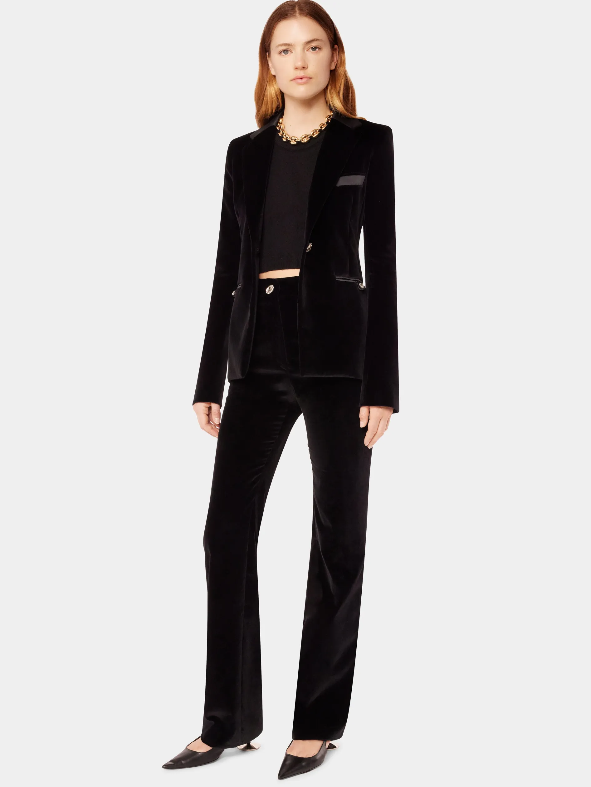 Discount Pantalon en velours à détail cristal Sélection De Soirée | Pantalons