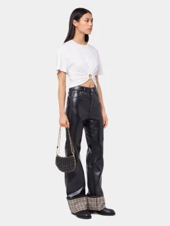 Cheap PANTALON EVASE EN SIMILI CUIR Sélection De Soirée | Pantalons