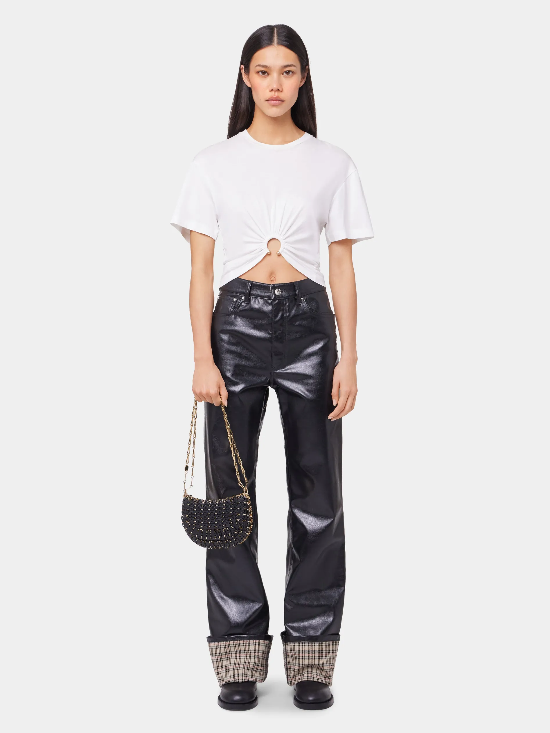 Cheap PANTALON EVASE EN SIMILI CUIR Sélection De Soirée | Pantalons