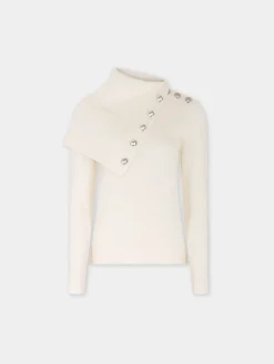 New PULL EN LAINE blanc cassé Maille | Hauts