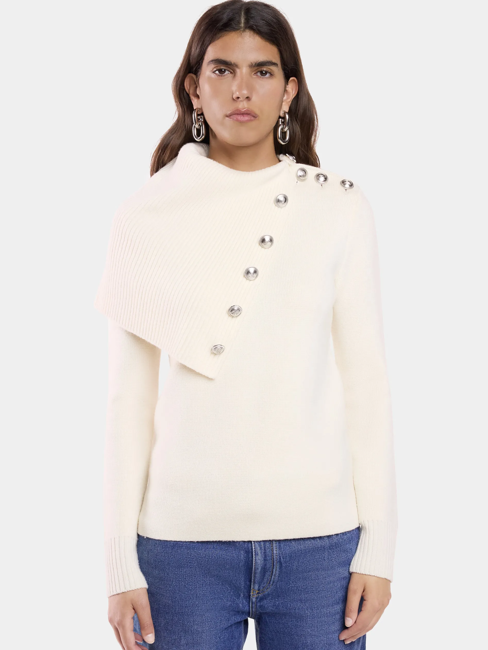 New PULL EN LAINE blanc cassé Maille | Hauts