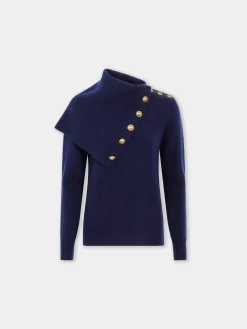Best Sale PULL EN LAINE BLEU MARINE Maille | Hauts