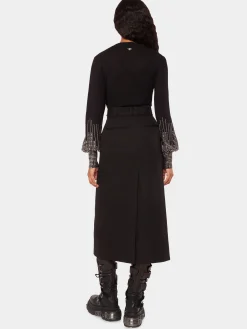 Clearance Pull en laine noir à manches cloutées Maille | Hauts