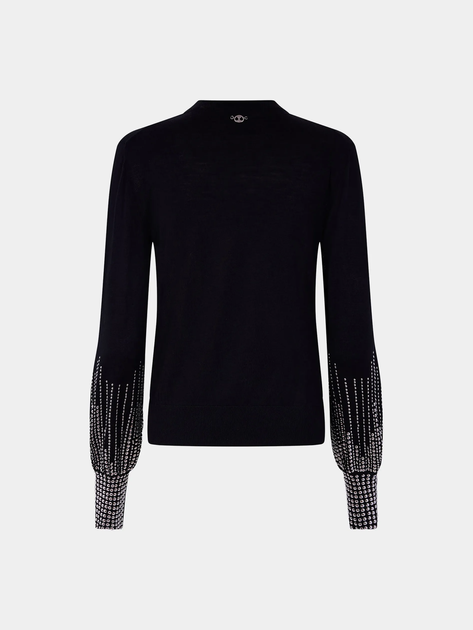 Clearance Pull en laine noir à manches cloutées Maille | Hauts