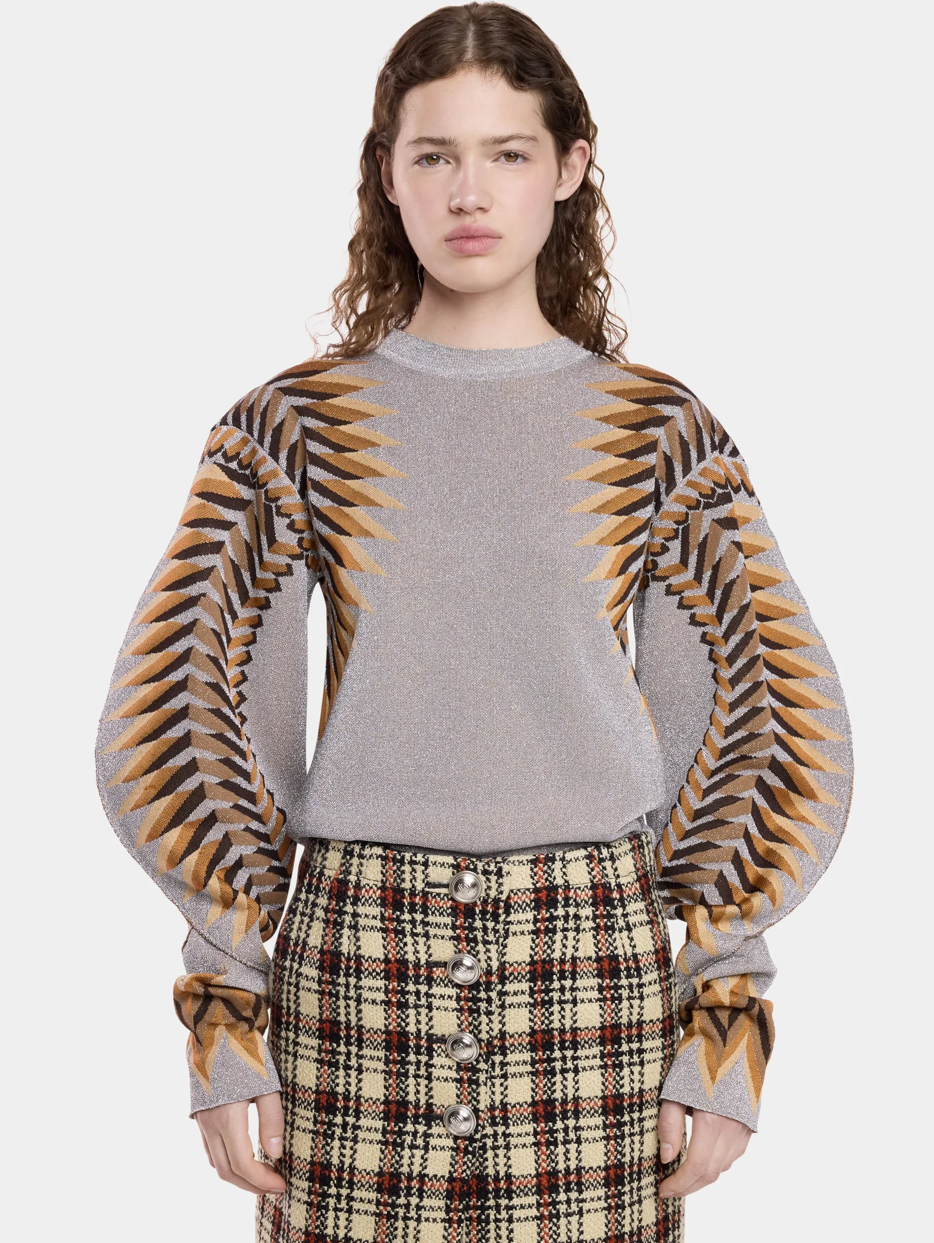 Sale PULL MANCHES LONGUES EN JACQUARD LUREX Hauts | Maille